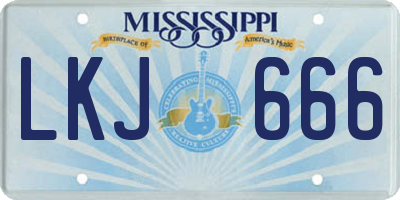 MS license plate LKJ666