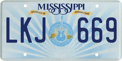 MS license plate LKJ669