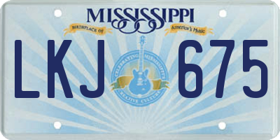 MS license plate LKJ675