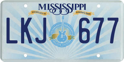 MS license plate LKJ677