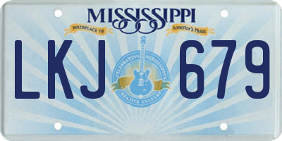 MS license plate LKJ679