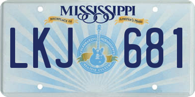 MS license plate LKJ681