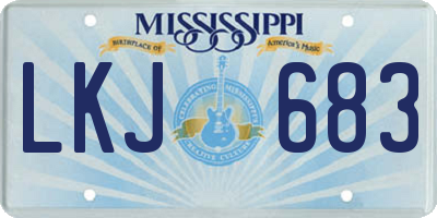 MS license plate LKJ683