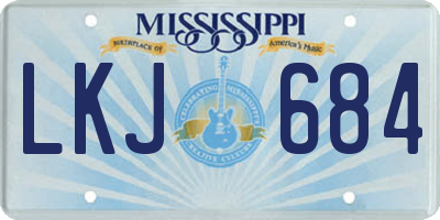 MS license plate LKJ684
