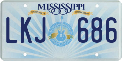 MS license plate LKJ686