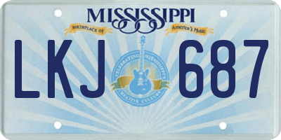MS license plate LKJ687