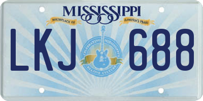 MS license plate LKJ688