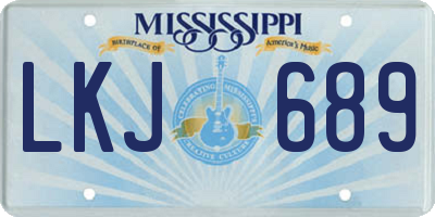 MS license plate LKJ689