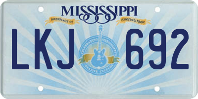 MS license plate LKJ692