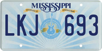 MS license plate LKJ693
