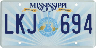 MS license plate LKJ694