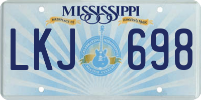 MS license plate LKJ698