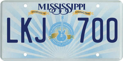 MS license plate LKJ700