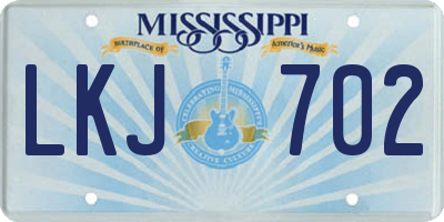 MS license plate LKJ702
