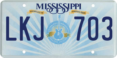 MS license plate LKJ703