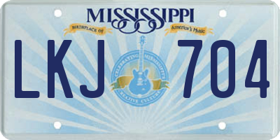MS license plate LKJ704