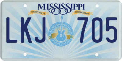 MS license plate LKJ705