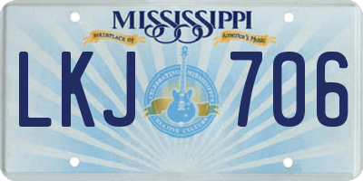 MS license plate LKJ706