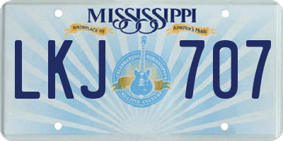MS license plate LKJ707