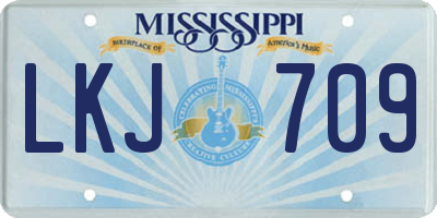 MS license plate LKJ709