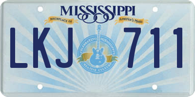 MS license plate LKJ711