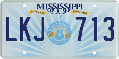 MS license plate LKJ713