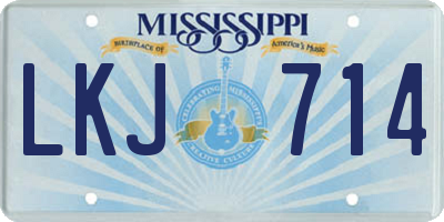 MS license plate LKJ714