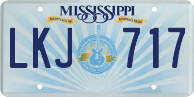 MS license plate LKJ717