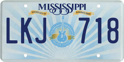 MS license plate LKJ718