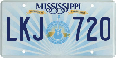MS license plate LKJ720