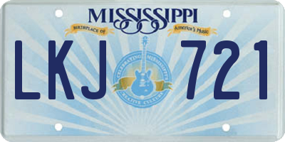 MS license plate LKJ721