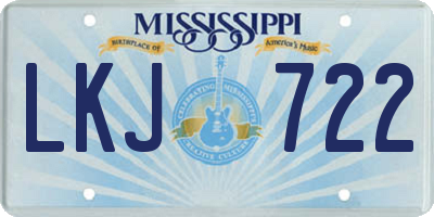 MS license plate LKJ722