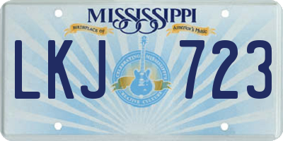 MS license plate LKJ723