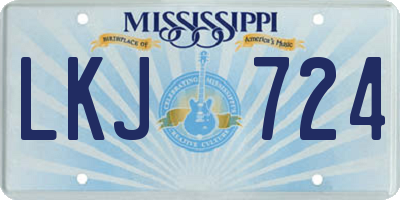 MS license plate LKJ724