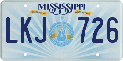 MS license plate LKJ726
