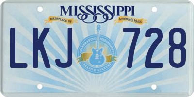MS license plate LKJ728