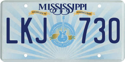 MS license plate LKJ730