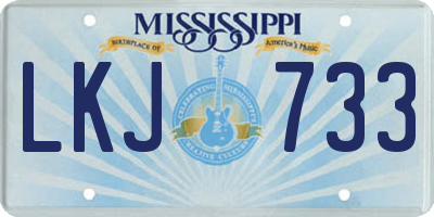 MS license plate LKJ733