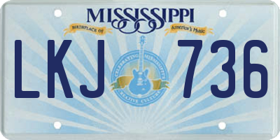 MS license plate LKJ736