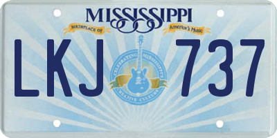 MS license plate LKJ737