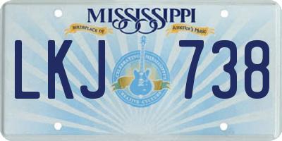 MS license plate LKJ738