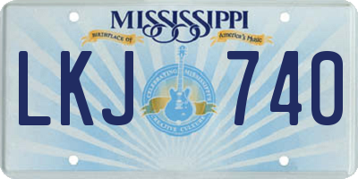 MS license plate LKJ740
