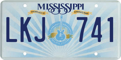 MS license plate LKJ741