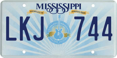 MS license plate LKJ744
