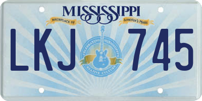 MS license plate LKJ745