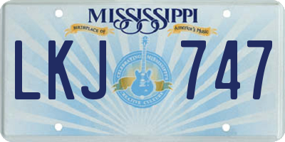 MS license plate LKJ747