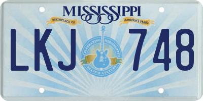 MS license plate LKJ748