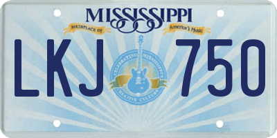 MS license plate LKJ750