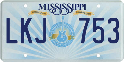 MS license plate LKJ753
