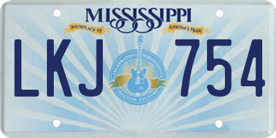 MS license plate LKJ754